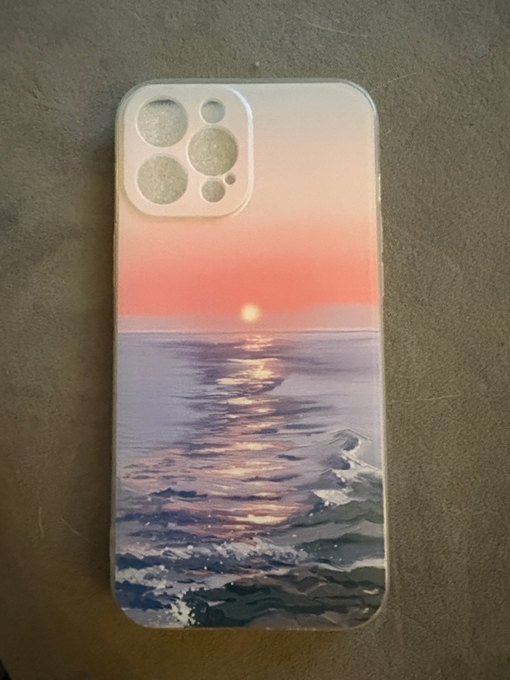 Phone Case with Pink Sunset Ocean Design - Compatible Cell Phone Accessory